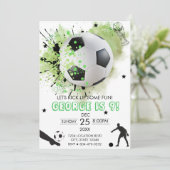 Fußball-Fußball-Geburtstagsparty Einladung (Stehend Vorderseite)