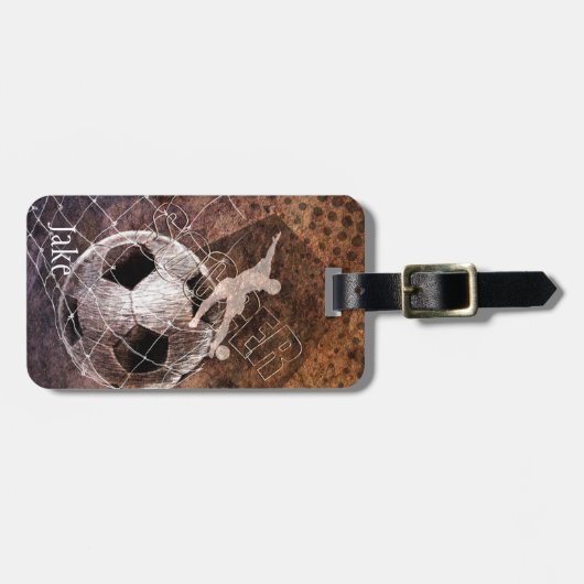 Fußball-Fußball Gepäckanhänger (Vorderseite horizontal)