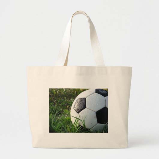 Fußball~ Fußball im Feld Jumbo Stoffbeutel (Vorne)