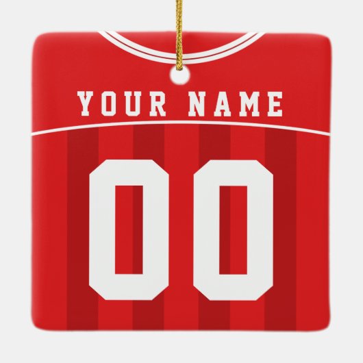 Fußball Fußball Jersey Name & Number Template Keramikornament (Rückseite)