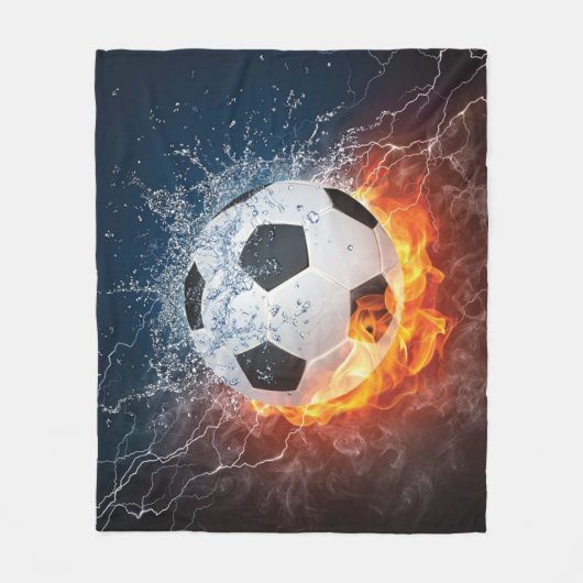 Fußball-/Fußball-Kugelkopf-Kissen Fleecedecke (Vorderseite)