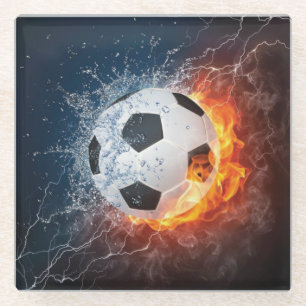 Fußball-/Fußball-Kugelkopf-Kissen Glasuntersetzer