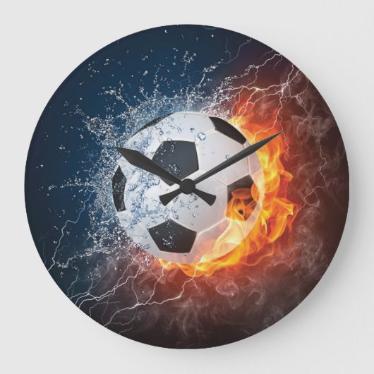 Fußball-/Fußball-Kugelkopf-Kissen Große Wanduhr (Vorderseite)
