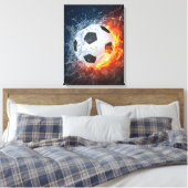 Fußball-/Fußball-Kugelkopf-Kissen Leinwanddruck (Insitu (Schlafzimmer))