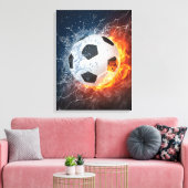 Fußball-/Fußball-Kugelkopf-Kissen Leinwanddruck (Insitu (Wohnzimmer))