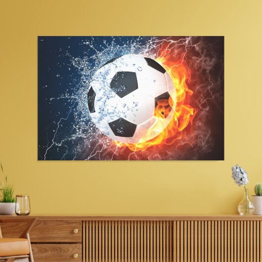 Fußball-/Fußball-Kugelkopf-Kissen Leinwanddruck (Insitu (Wohnzimmer))