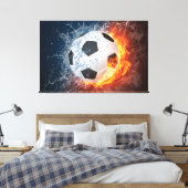 Fußball-/Fußball-Kugelkopf-Kissen Leinwanddruck (Insitu (Schlafzimmer))