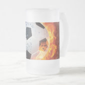 Fußball-/Fußball-Kugelkopf-Kissen Mattglas Bierglas (VorderseiteRechts)