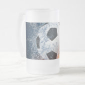 Fußball-/Fußball-Kugelkopf-Kissen Mattglas Bierglas (Vorderseite Links)