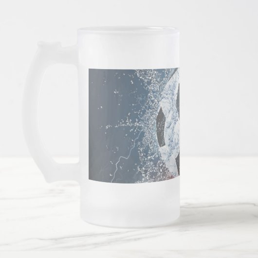 Fußball-/Fußball-Kugelkopf-Kissen Mattglas Bierglas (Links)