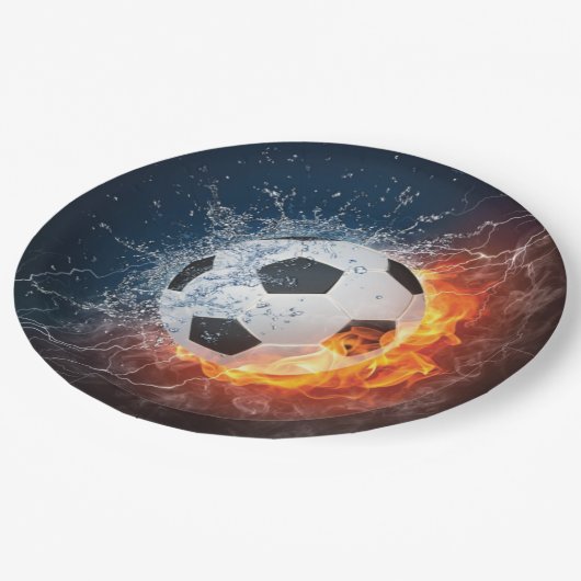 Fußball-/Fußball-Kugelkopf-Kissen Pappteller (Schrägansicht)