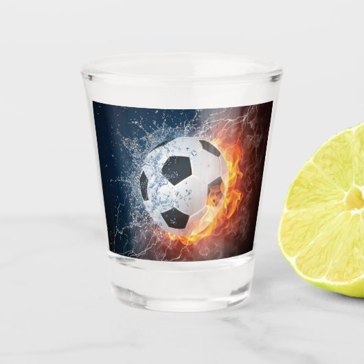 Fußball-/Fußball-Kugelkopf-Kissen Schnapsglas (Vorderseite)
