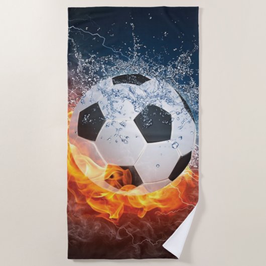 Fußball-/Fußball-Kugelkopf-Kissen Strandtuch (Vorderseite)