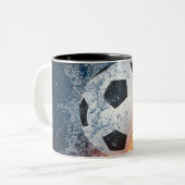 Fußball-/Fußball-Kugelkopf-Kissen Zweifarbige Tasse (Vorderseite Links)