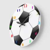 FUSSBALL/FUSSBALL MIT FARBZAHLEN GROßE WANDUHR (Winkel)