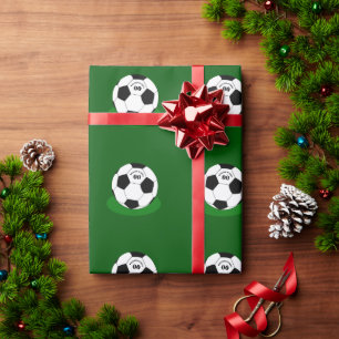 Fußball, Fußball mit Name und Nummer Geschenkpapier