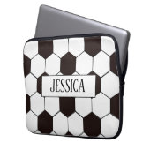 Fußball | Fußball Muster hinzufügen Laptopschutzhülle (Vorderseite Links)