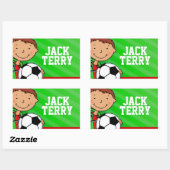 Fußball-Fußball-Name Grün-ID-Aufkleber Rechteckiger Aufkleber (Blatt)