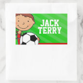Fußball-Fußball-Name Grün-ID-Aufkleber Rechteckiger Aufkleber (Tasche)