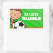Fußball-Fußball-Name Grün-ID-Aufkleber Rechteckiger Aufkleber (Tasche)