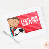 Fußball-Fußball-Name Rote ID-Aufkleber Rechteckiger Aufkleber (Umschlag)
