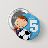 Fußball/Fußball-Name und 5-jährig Knopf / Abzeiche Button (Vorne & Hinten)