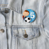 Fußball/Fußball-Name und 5-jährig Knopf / Abzeiche Button (Beispiel)