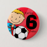 Fußball, Fußball, Name und Alterstaste / Abzeichen Button<br><div class="desc">Geburtstag Fußball Abzeichen / Button anpassen für diese besondere Touch.</div>