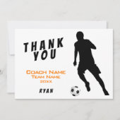 Fußball / Fußball Orange Vielen Dank Coach Card Dankeskarte (Vorderseite)