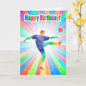 Fußball- / Fußball-Spieler Geburtstagskarte Abstra Karte (Gelbe Blume)