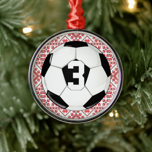 Fußball (Fußball) Spieler Jersey Nummer Weihnachte Ornament Aus Metall (Baum)