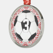 Fußball (Fußball) Spieler Jersey Nummer Weihnachte Ornament Aus Metall (Links)