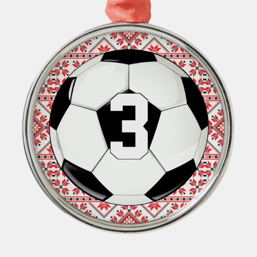 Fußball (Fußball) Spieler Jersey Nummer Weihnachte Ornament Aus Metall (Vorne)