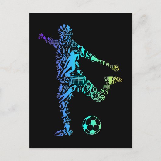 Fußball-Fußball-Spieler Postkarte (Vorderseite)