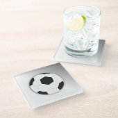Fußball-Fußball-Sport Glasuntersetzer (Schrägansicht)