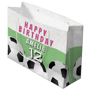 Fußball-Fußball-Sport Kinder glücklich Geburtstag Große Geschenktüte