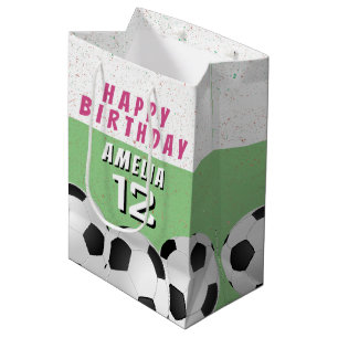 Fußball-Fußball-Sport Kinder glücklich Geburtstag Mittlere Geschenktüte