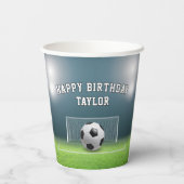 Fußball-Fußball-Sport zum Geburtstag glücklich Pappbecher (Rückseite)