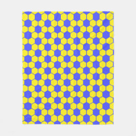 Fußball / Fußball Textur - Gelb & Blau  Fleecedecke