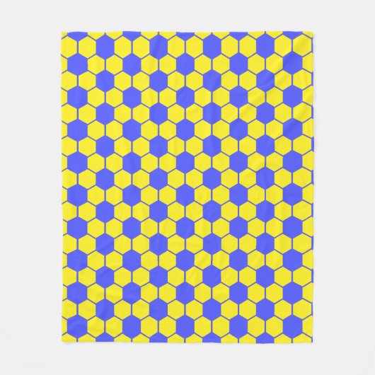 Fußball / Fußball Textur - Gelb & Blau Fleecedecke (Vorderseite)