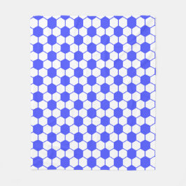 Fußball / Fußball Textur - Weiß und Blau  Fleecedecke