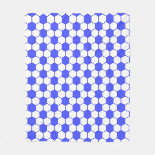 Fußball / Fußball Textur - Weiß und Blau Fleecedecke