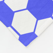 Fußball / Fußball Textur - Weiß und Blau Fleecedecke (Ecke)