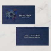 Fußball-Fußball-Trainer-Ball-Spieler-Blau-Karte Visitenkarte (Vorne/Hinten)