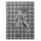 Fußball-Fußball-Typografie Notepad Notizblock (Vorderseite)