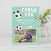 Fußball Fußball Vielen Dank Coach Foto-Karte Dankeskarte (Stehend Vorderseite)