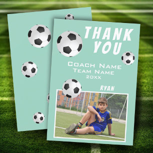 Fußball Fußball Vielen Dank Coach Foto-Karte Dankeskarte