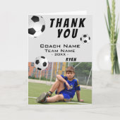 Fußball Fußball Vielen Dank Coach Foto-Karte Dankeskarte (Vorderseite)