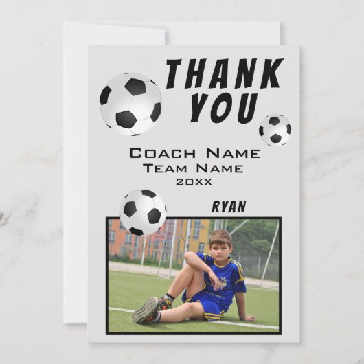 Fußball / Fußball Vielen Dank Coach Fotokarte Dankeskarte (Vorderseite)