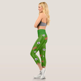 Fußball-Fußball-Zielmuster Capri Leggings